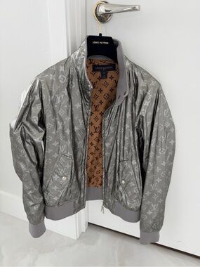 Louis Vuitton Silver Monogram Lightweight Bomber Jacket